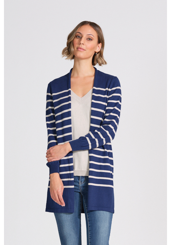 Striped Longline Women's Cardigan - CATEGORY-KNITWEAR + CARDIGANS ...