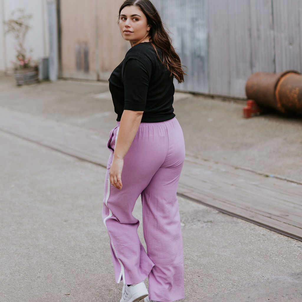 Maro Pink High Rise Wide Leg Pant