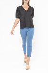 Blouson Sleeve V Neck Top