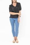 Blouson Sleeve V Neck Top