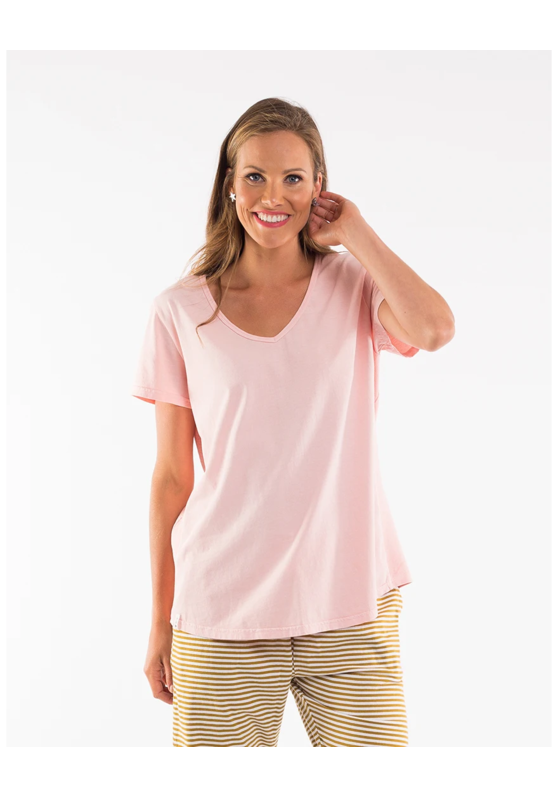 Rib V Neck Women's Tee