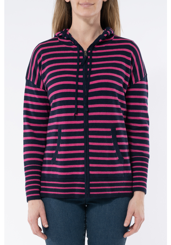 Zip Thru Stripe Women's Cardi