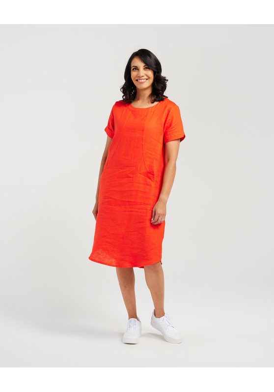 Short Sleeve Panelled Dress