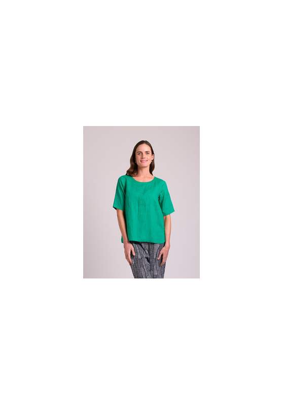 Easy Fit Pleat Back Linen Top