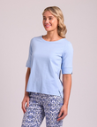 Wide Neck Elbow Slv Top