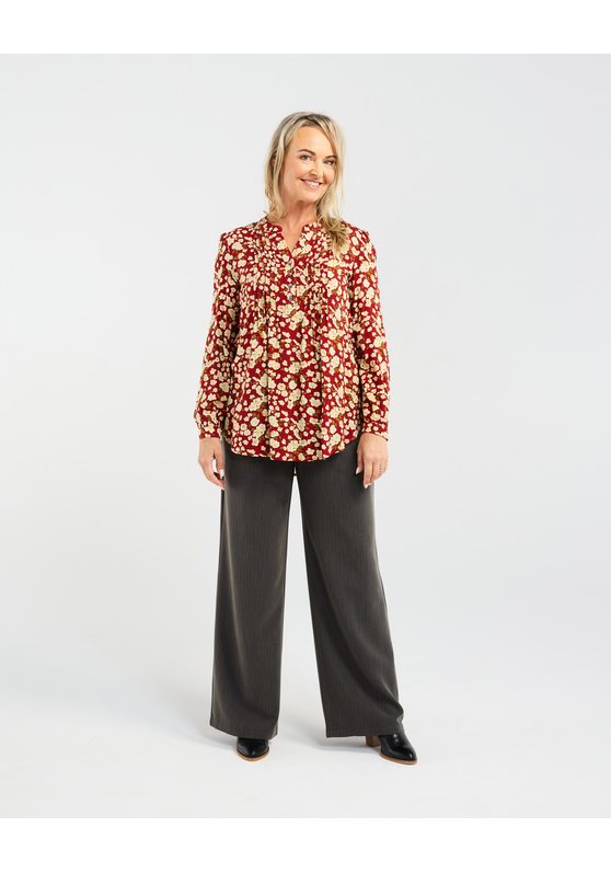 Blackstone Havana Pintuck Front Blouse