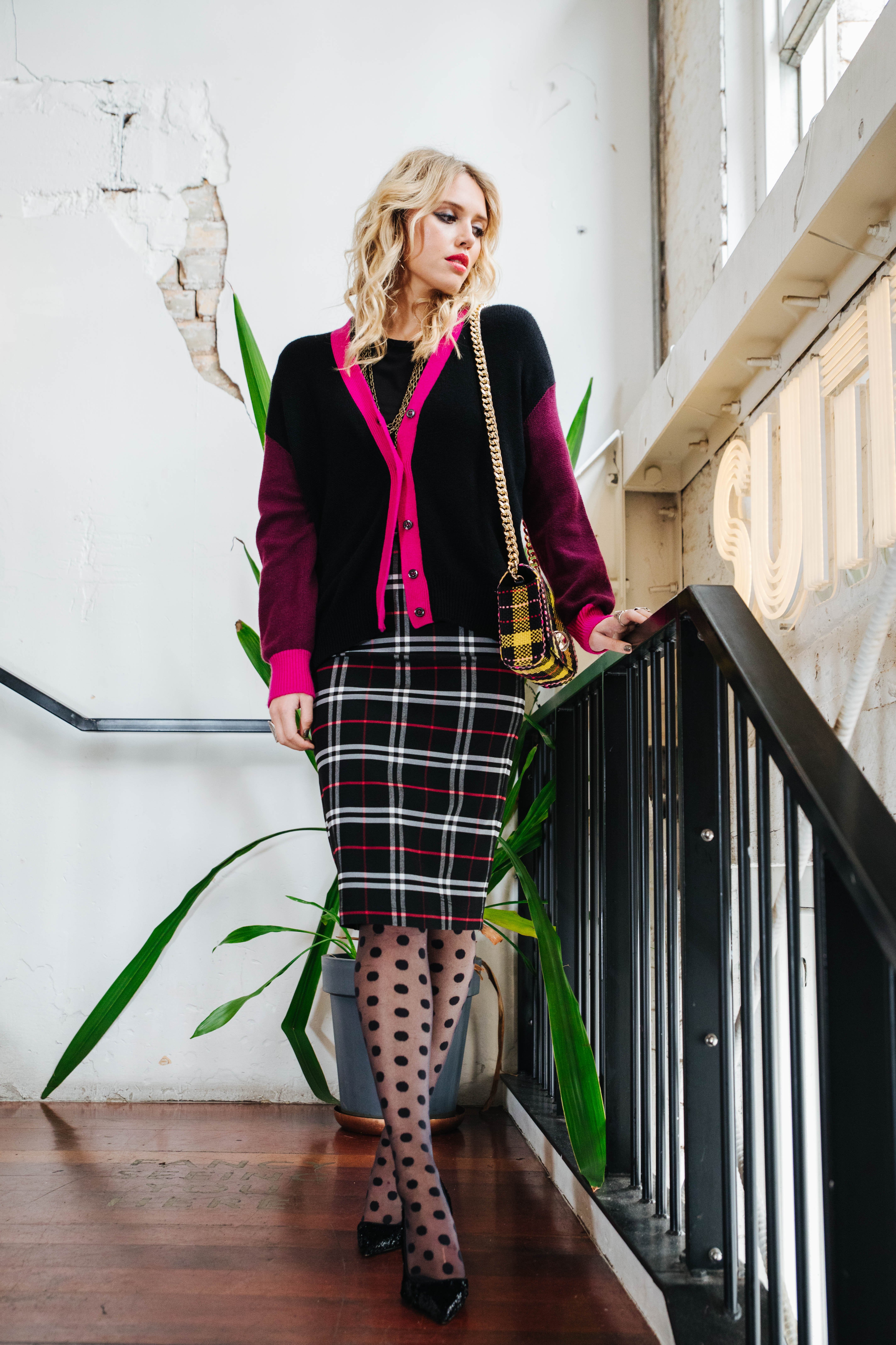 Plaid skirt outfit outlet online